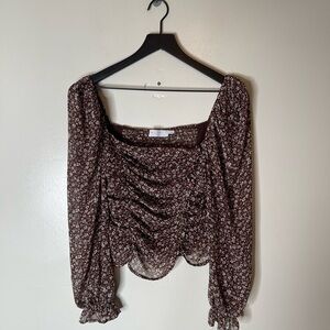 Astr the label tonina puff sleeve top blouse size medium womens